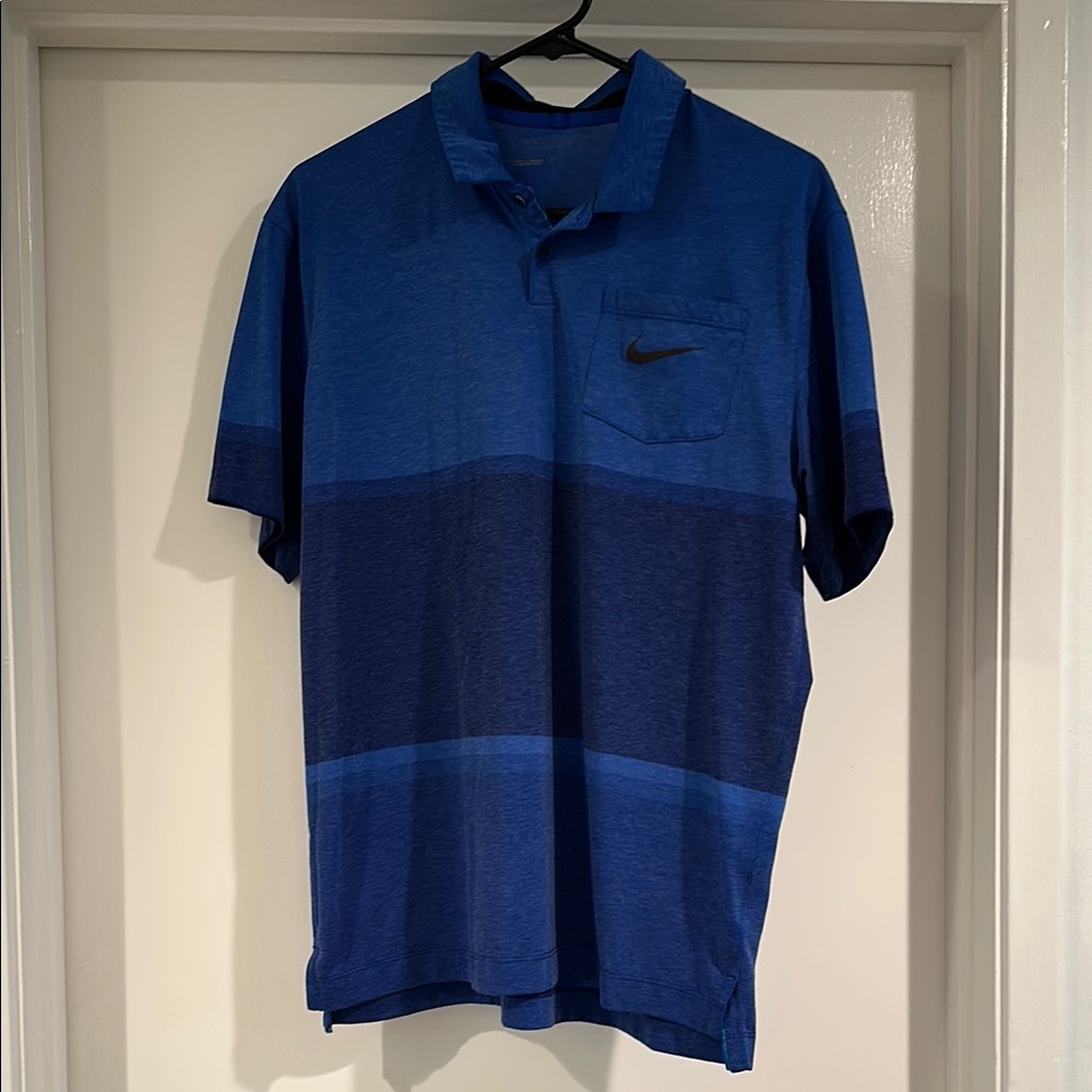 Nike Blue Color-Block Golf Polo